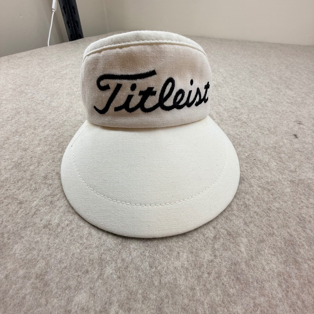 Vintage Titleist Golf Visor White Texace Made in USA Adjustable High Profile Hat